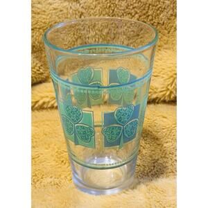 Vintage Libby Green Shamrock Tumblers 16oz St. Patrick's Day Glass Drinkware